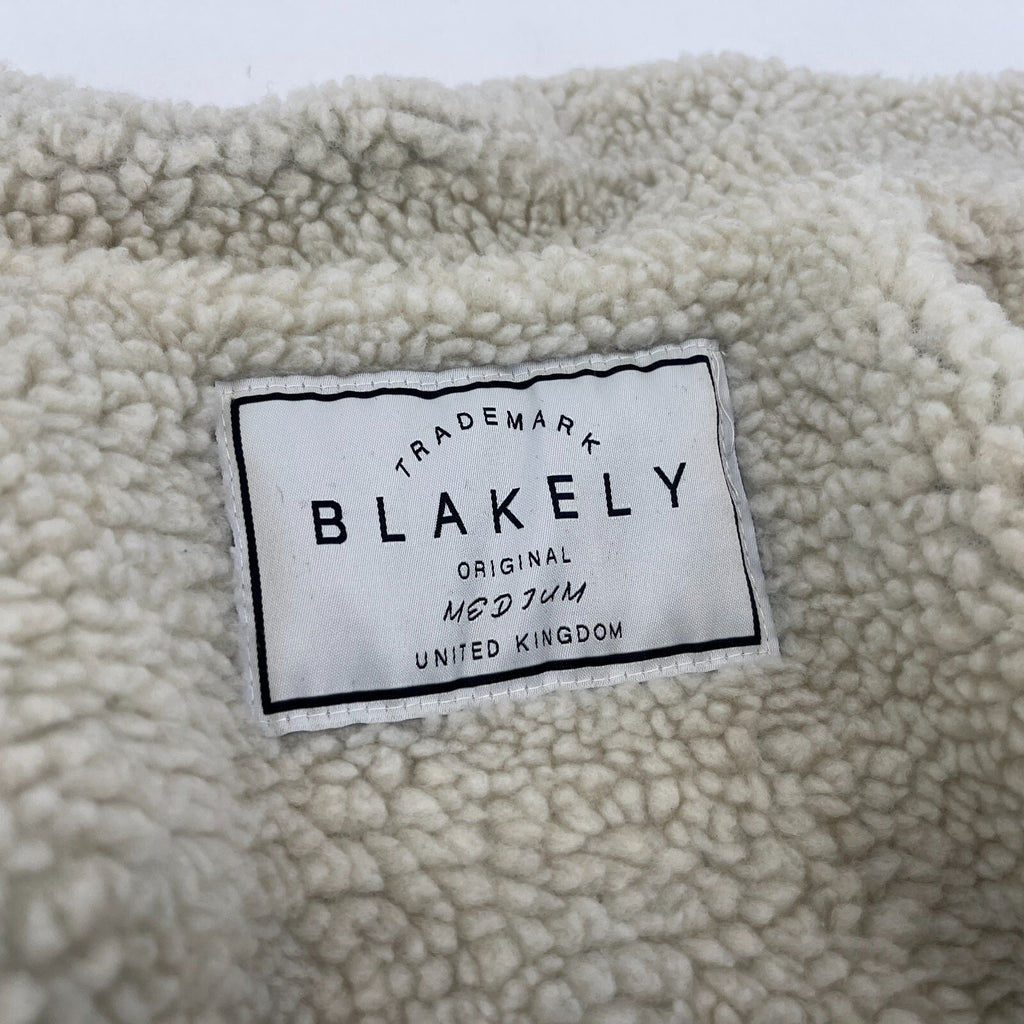 Blakely Mens Blue Denim Jacket Sherpa Fleece Lined Trucker size Medium