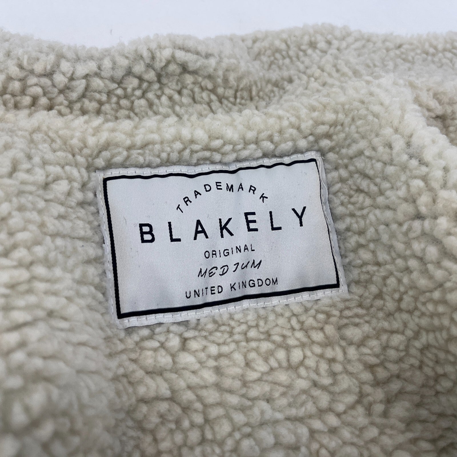 Blakely Mens Blue Denim Jacket Sherpa Fleece Lined Trucker size Medium