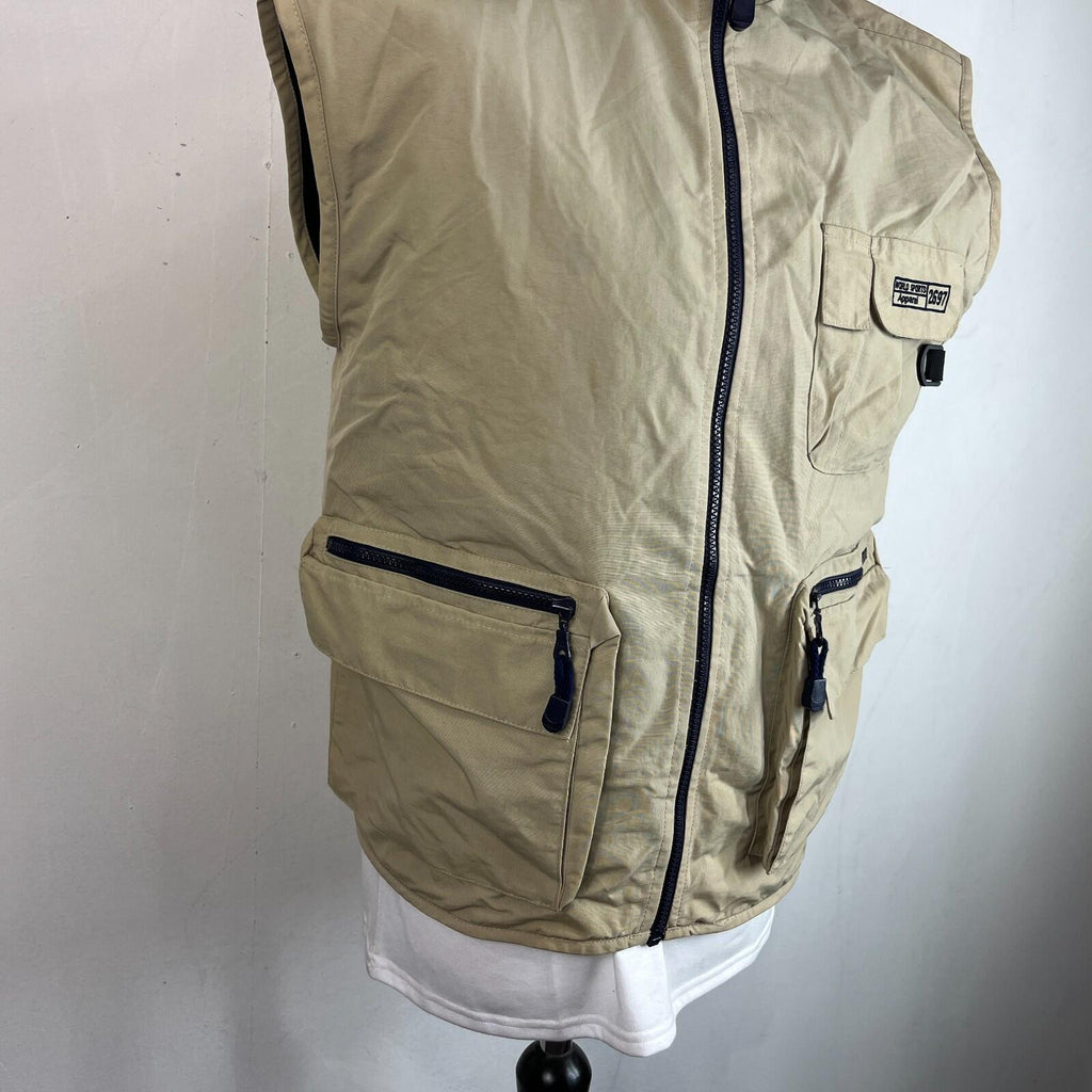 Hummel Hybrid Utility Vest Cargo Gilet Sleeveless Jacket size L Beige
