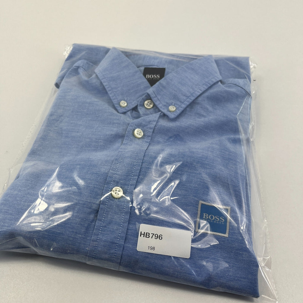 Hugo Boss Dress Shirt 100% Cotton Denim size Medium Slim Fit