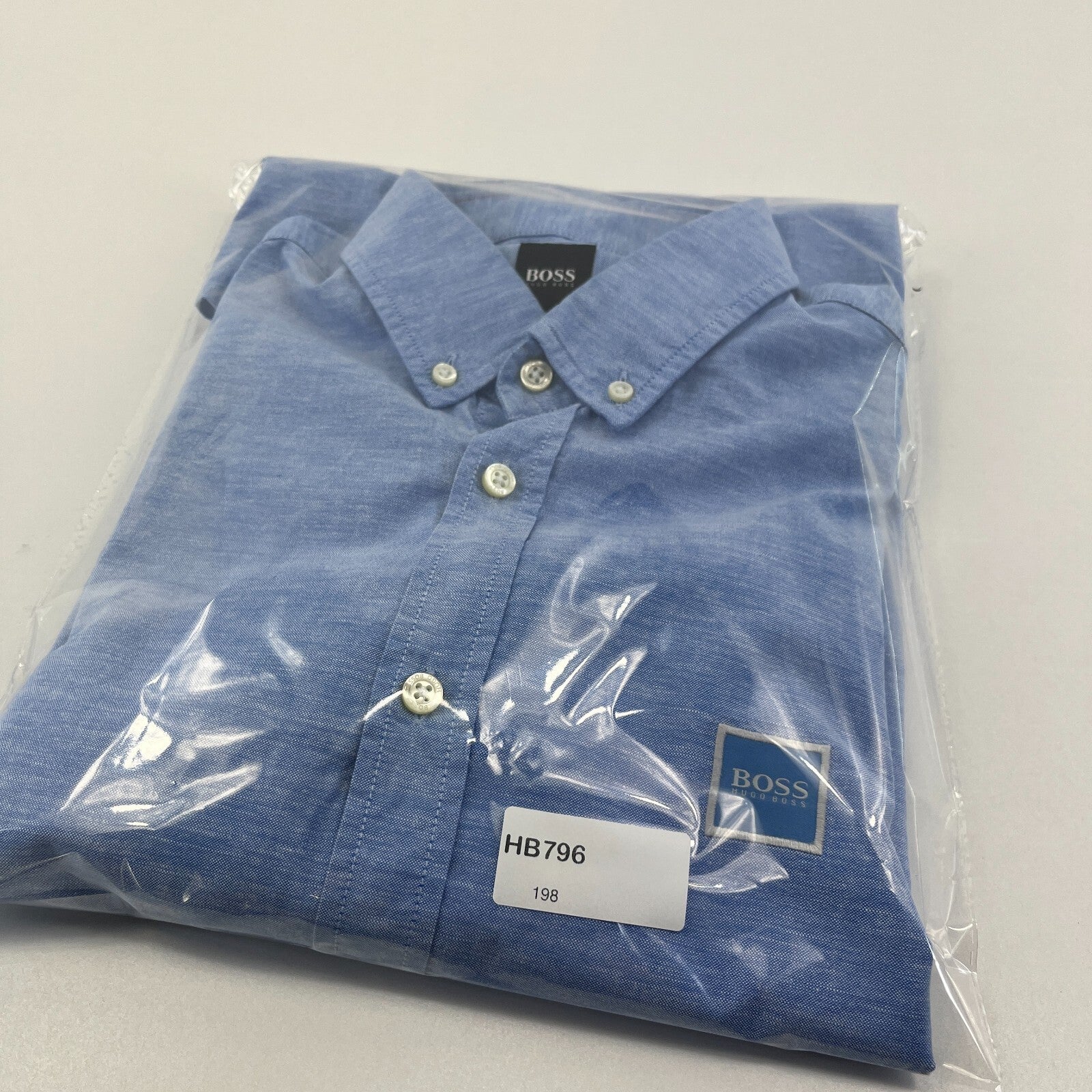 Hugo Boss Dress Shirt 100% Cotton Denim size Medium Slim Fit
