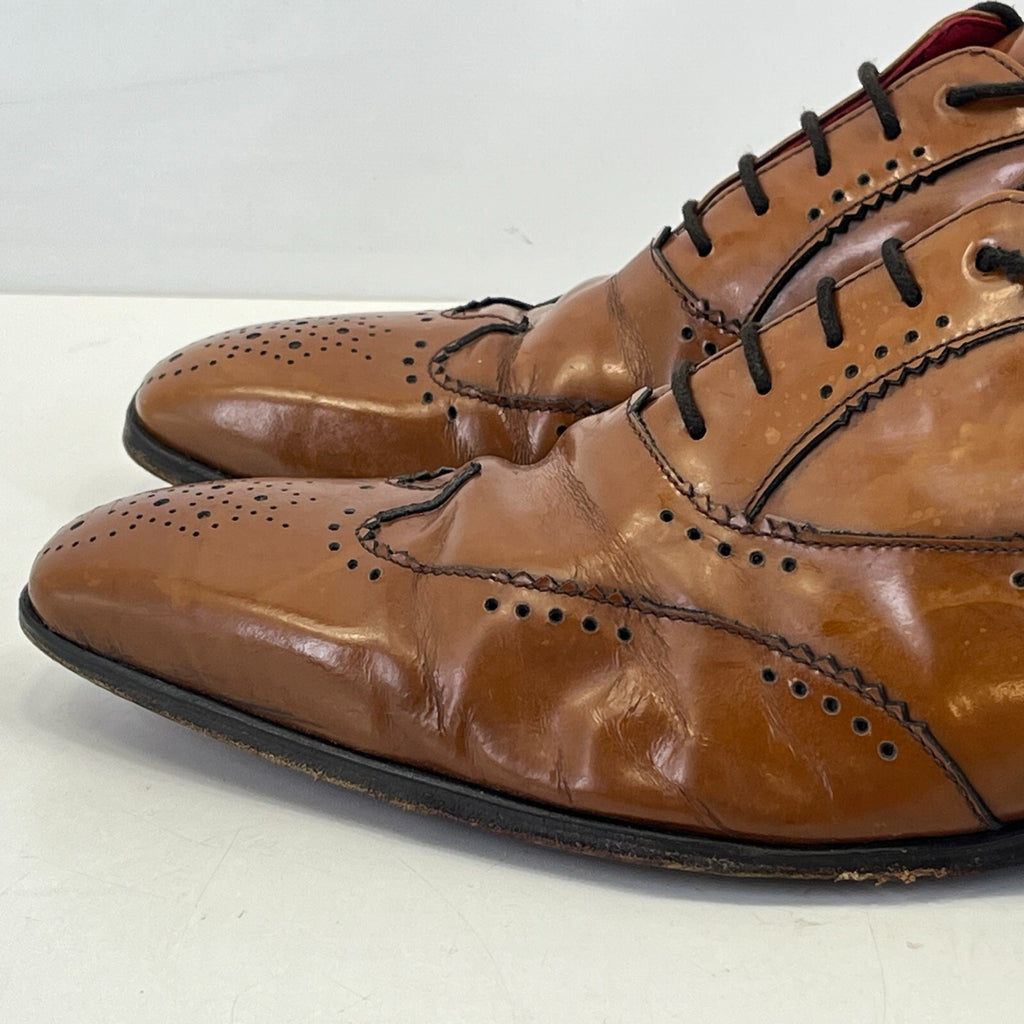 Jeffery West Muse Brown Leather Wingtip Shoes UK 9 EU 43 US 10