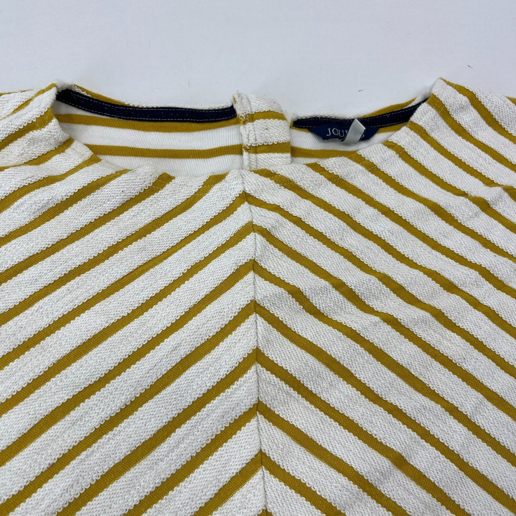 Joules Women's Rexerse Weave Casual Cosy Pullover White & Yellow size 20