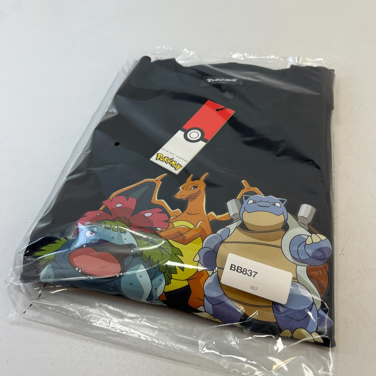 Criminal Damage Premium Black Pokémon T-Shirt Short Sleeve size Small