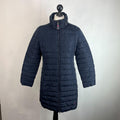 Joules Long Quilted Puffer Jacket Coat Navy Blue Women's UK size 14