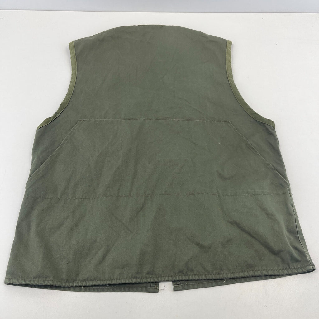 Vintage J Beraha Olive Green Shooting Vest Waistcoat size Large Made in France