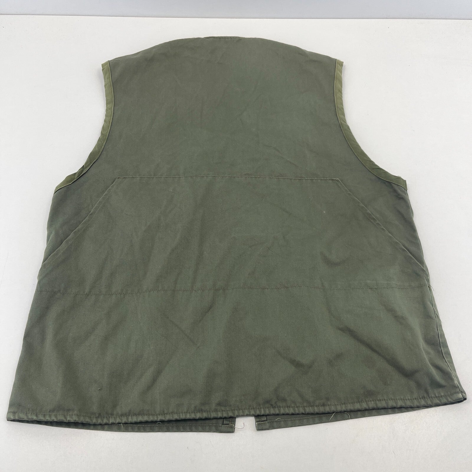 Vintage J Beraha Olive Green Shooting Vest Waistcoat size Large Made in France