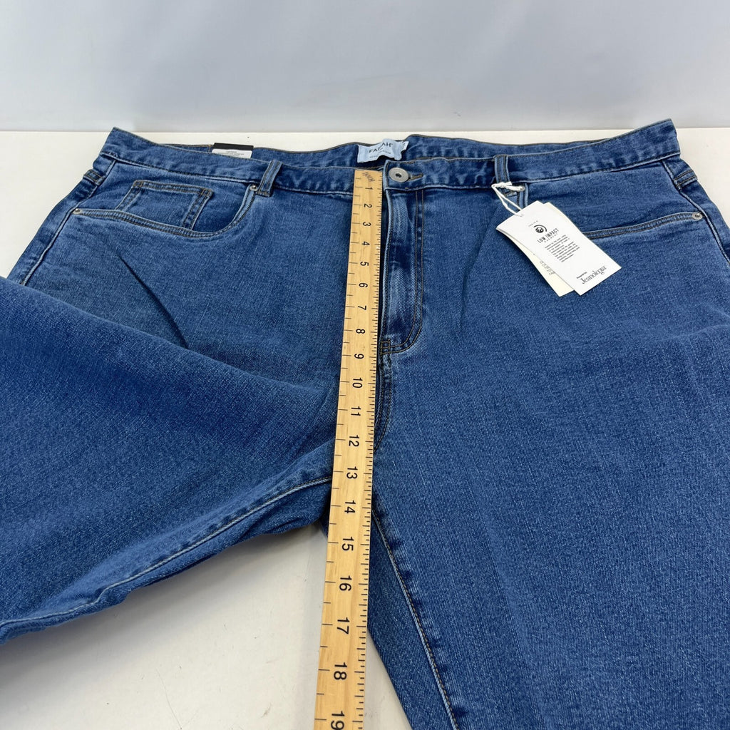 Men's Farah Norwood Indigo Mid Blue Regular Fit Jeans Straight Leg W44" L32" New