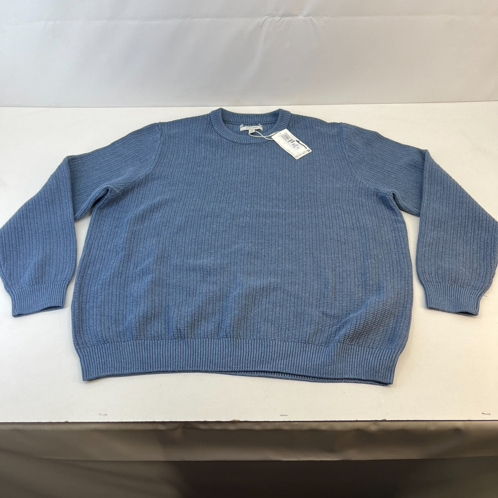 M&S Men's Cotton Blend Cable Knit Crew Neck Jumper Air Force Blue size 3XL New
