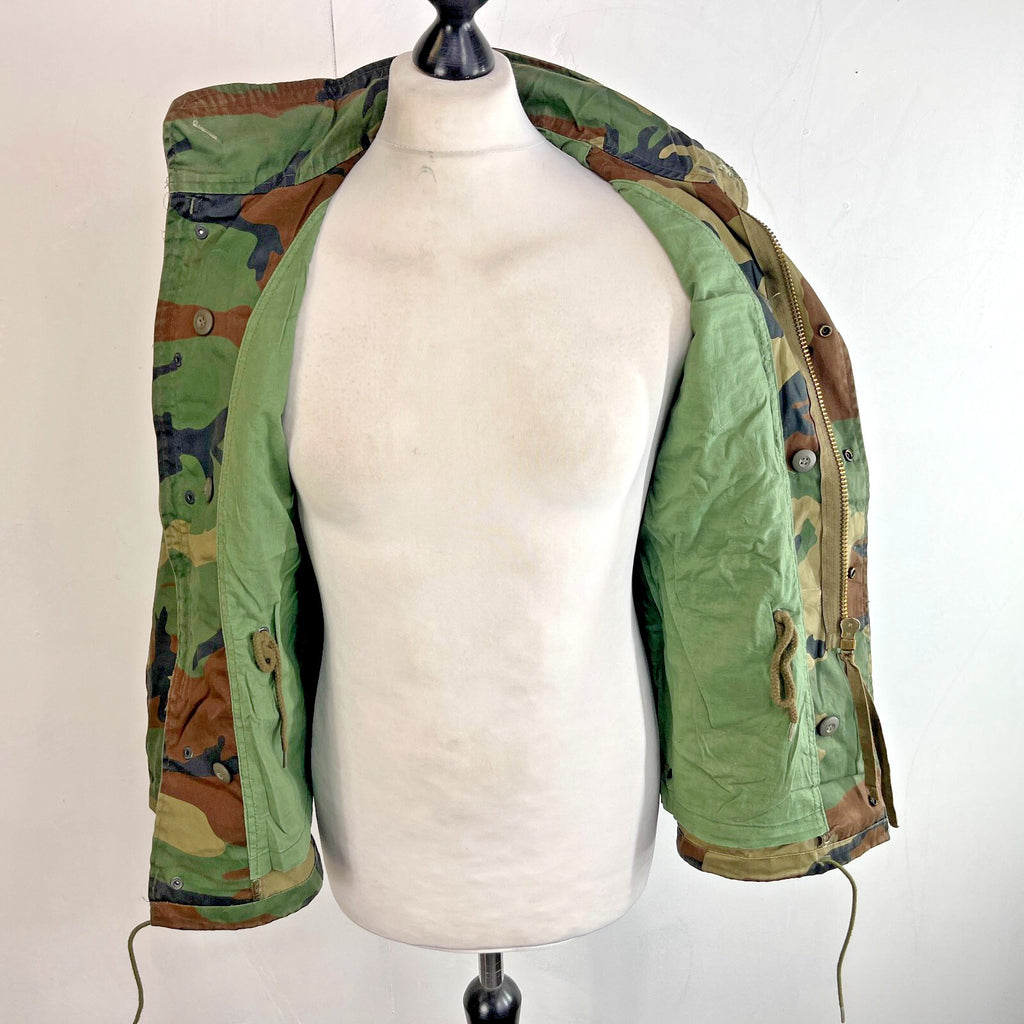 Mil-Tec US Army Military Jacket Green Camouflage size Youth XL + Hood