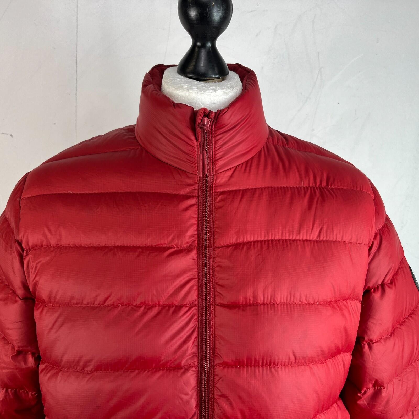 Abercrombie & Fitch Lightweight Series Down Puffer Jacket in Red Hooded size L