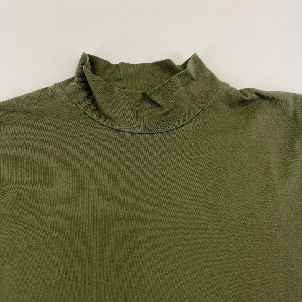 M&S Women's Stretch Roll Neck Top Olive Green Long Sleeve size 16 - New