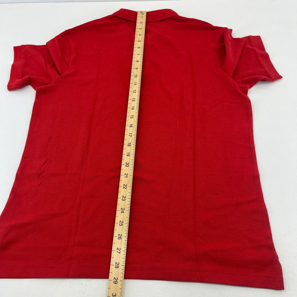 M&S Mens Red Short Sleeve 100% Cotton Polo Shirt Top size Medium Regular Fit