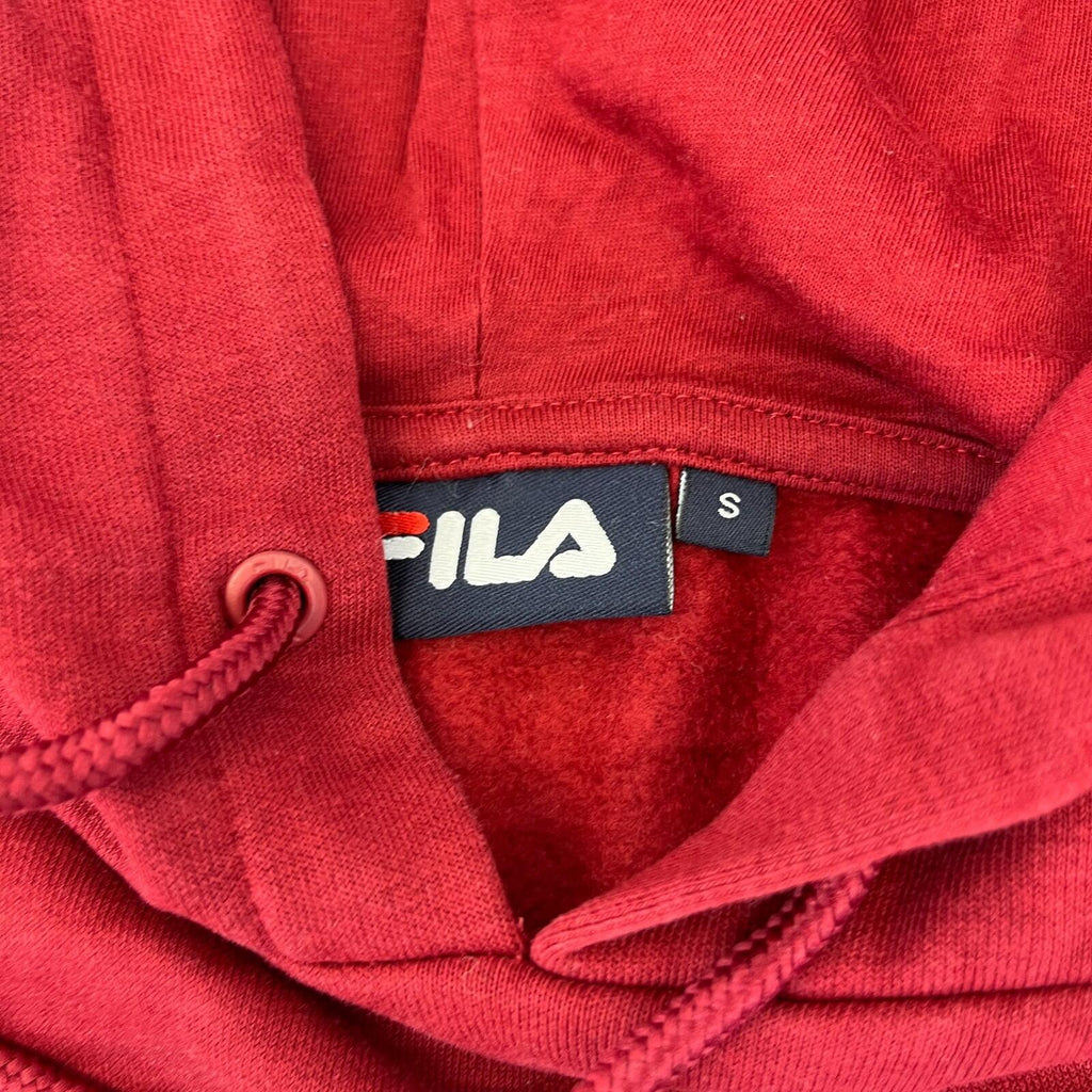 Fila Retro Men's Spellout Hoodie in Red size Small - Near Mint