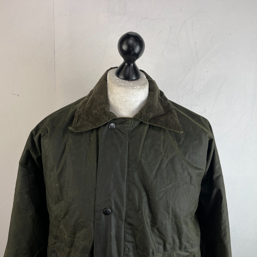 Shades Country & Casual Wax Jacket Mens size M Green Waxed Coat Made in the UK