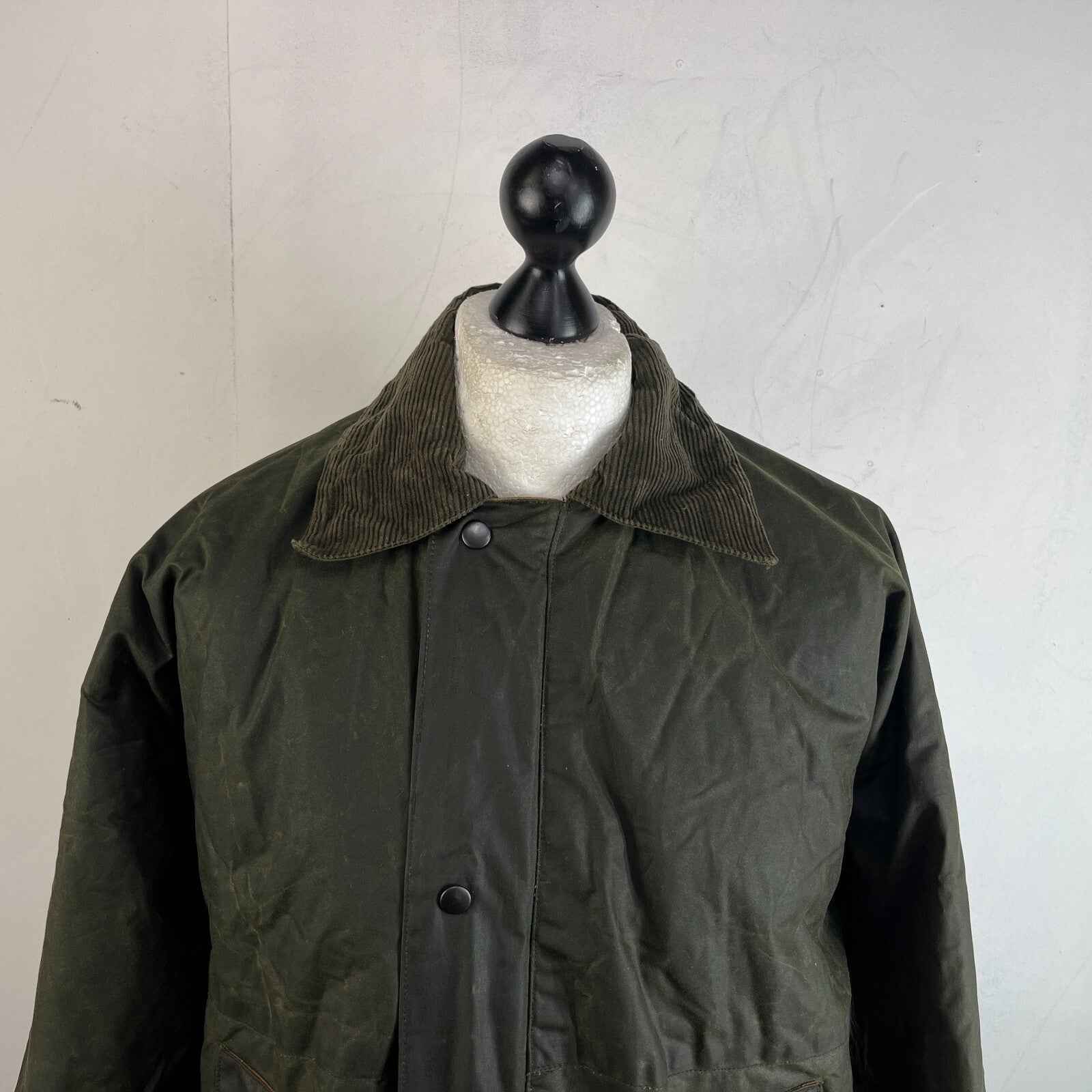 Shades Country & Casual Wax Jacket Mens size M Green Waxed Coat Made in the UK