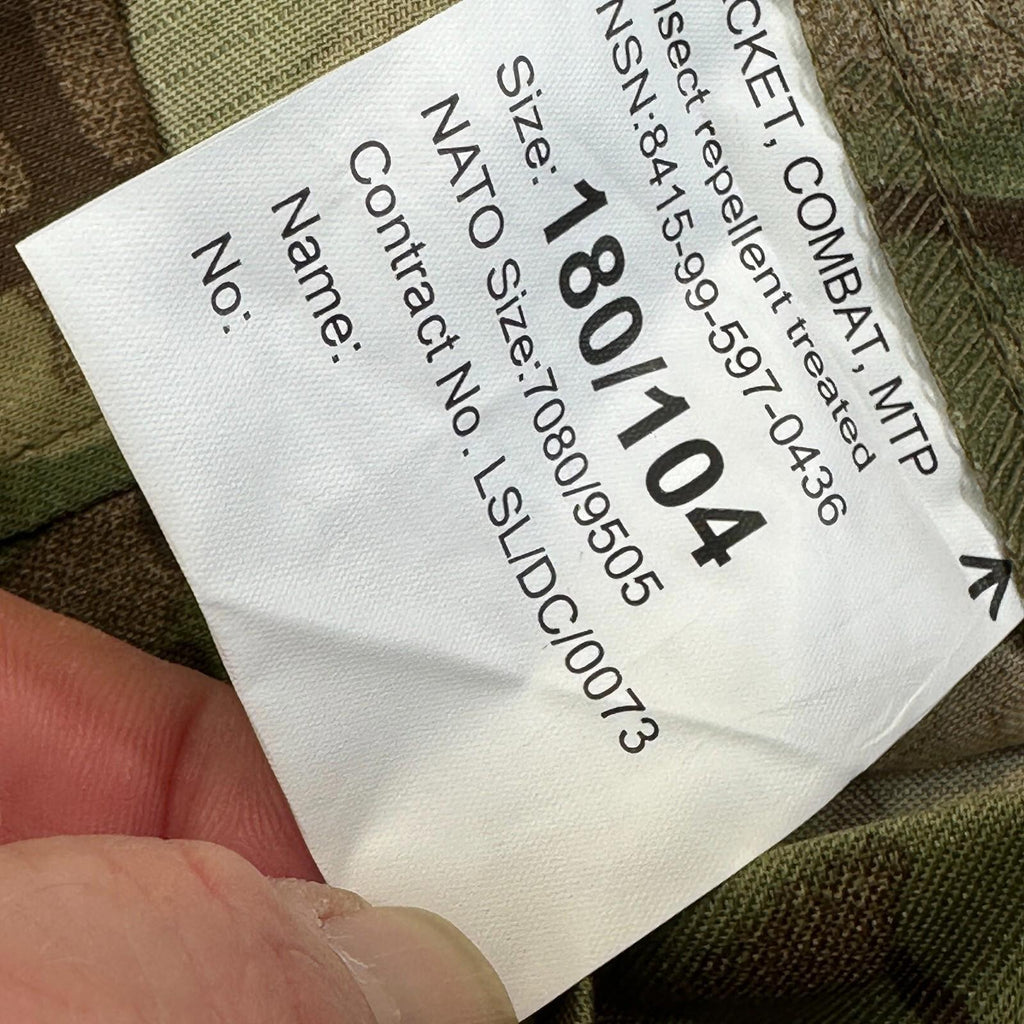 British Military MTP Camo Combat Jacket size 180/104 - PCS Military Cadets - NEW