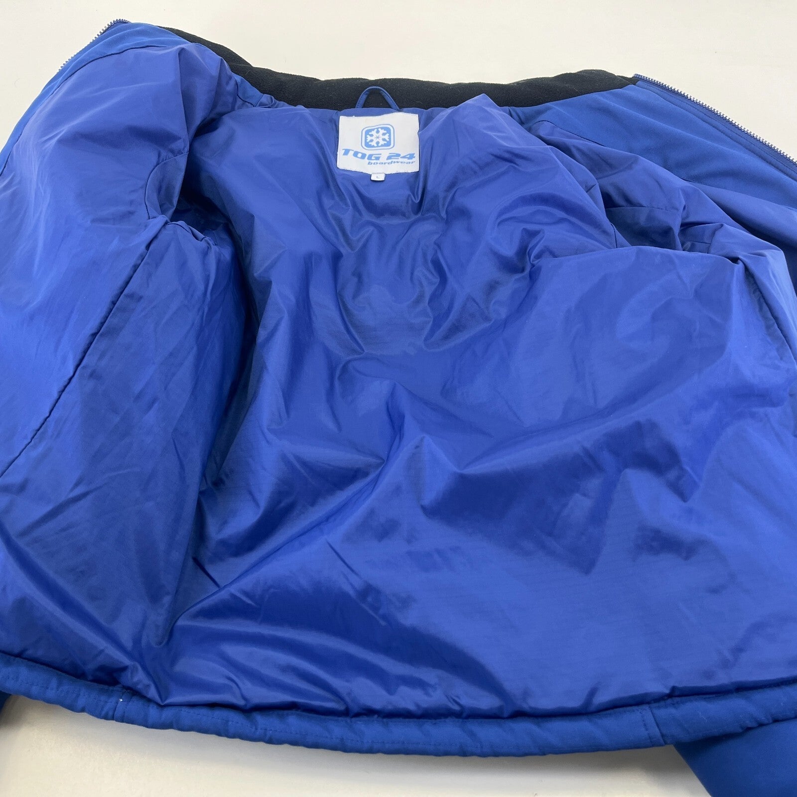 Tog 24 Boardwear Quilted Puffer Bomber Jacket in Blue size Large Ski Wear