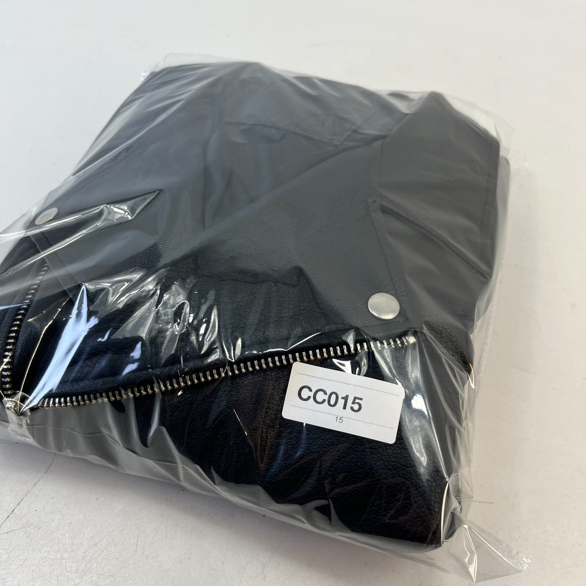 NEXT Men’s Black Leather Biker Jacket Full Zip Short Cruiser Bomber size Large