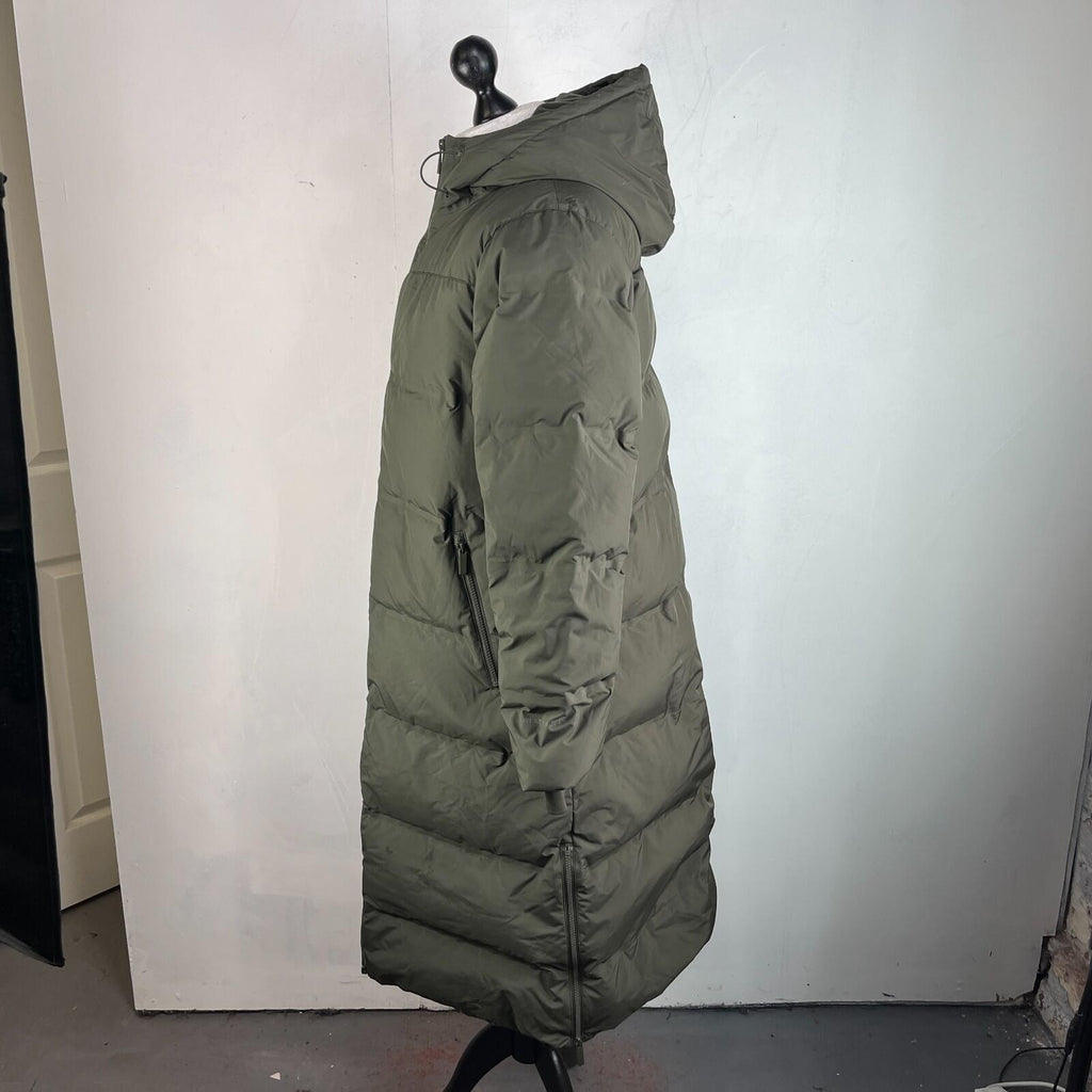 Sweaty Betty Nimbus Mid Waterproof Down Puffer Coat Hooded Large/14 Olive Green