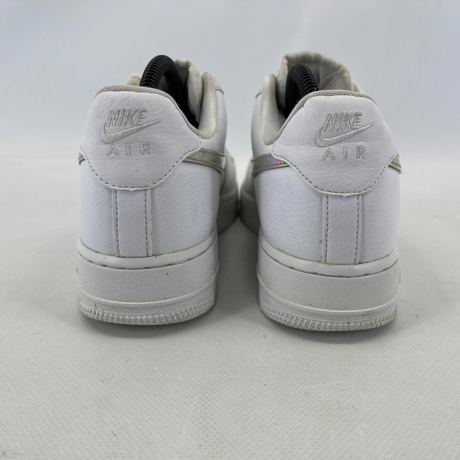 Nike Air Force 1 Trainers Women’s UK size 6 White with Holographic Swoosh AF1