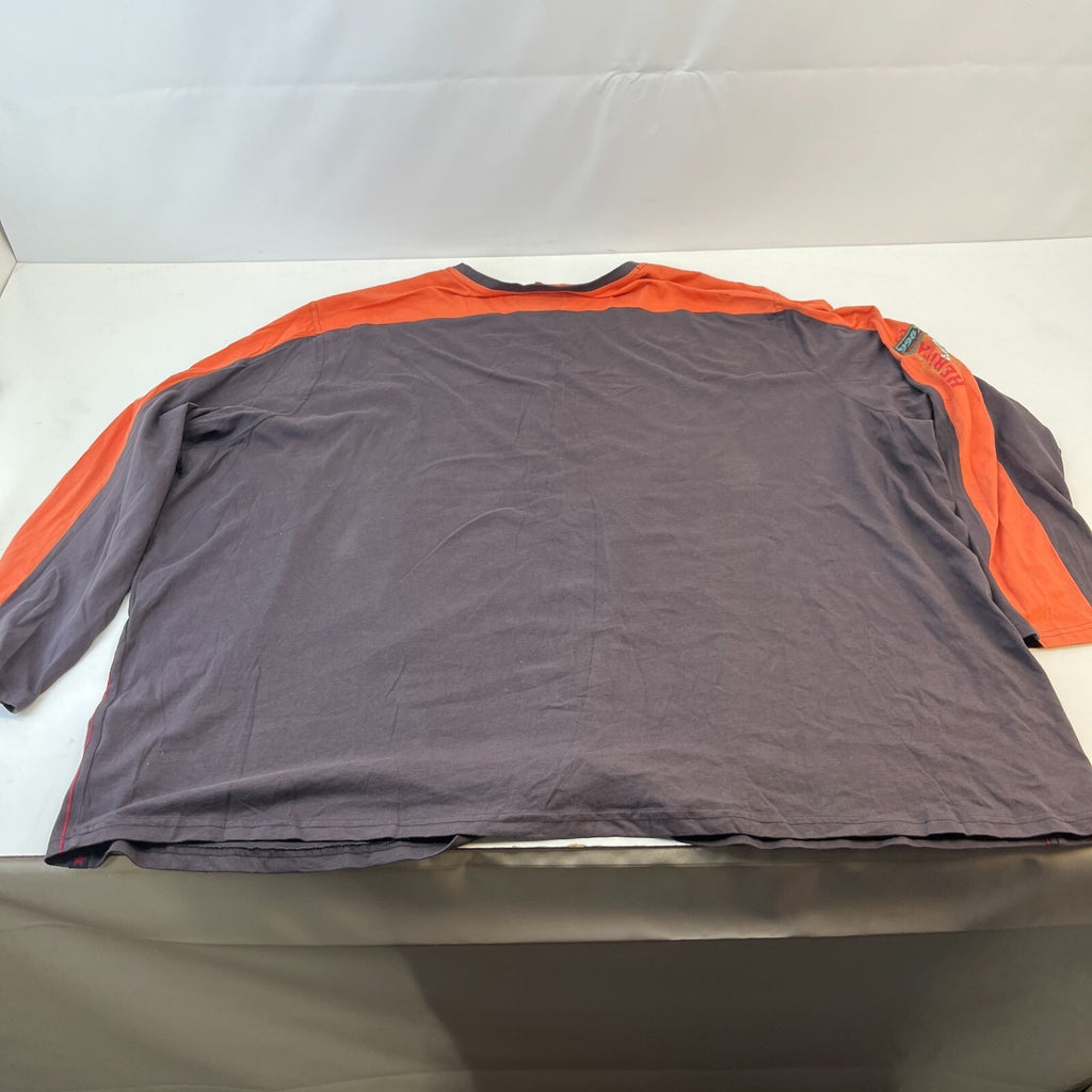 Joe Browns Biker T-shirt Mens Brown/Orange size 6XL Crew Neck Long Sleeve Cotton