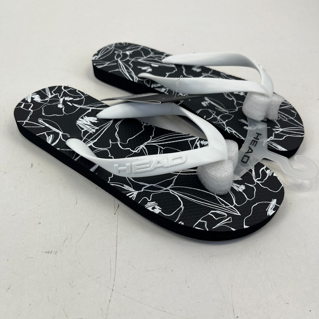 Head Flip Flops Beach Slippers Black/White Floral Women's size UK 5 EU 37/38