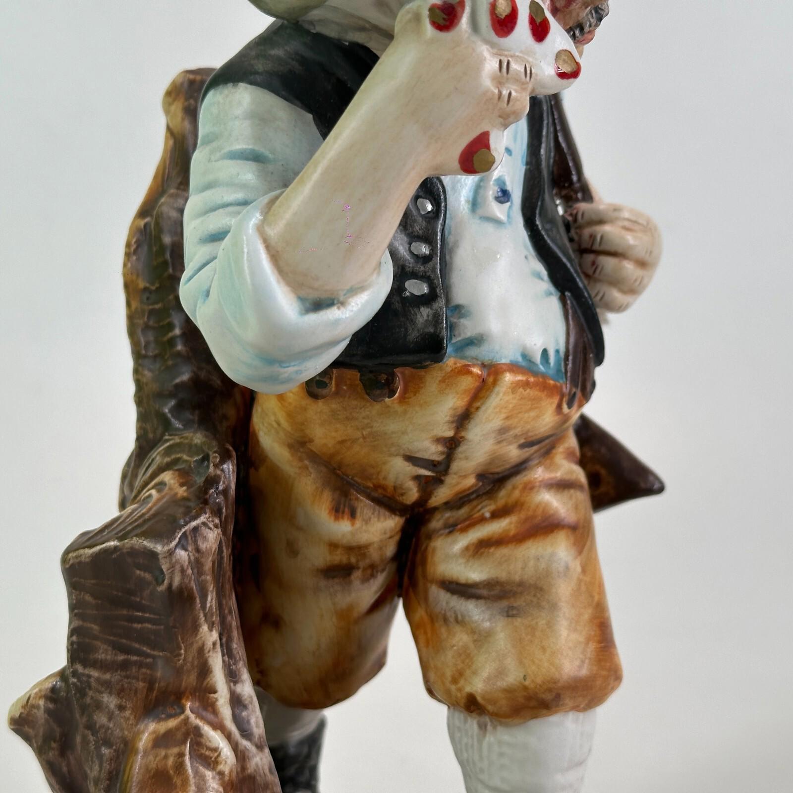 Rare The Hunter Capodimonte Figure Mopping His Brow - Approx 10.5" - VGC