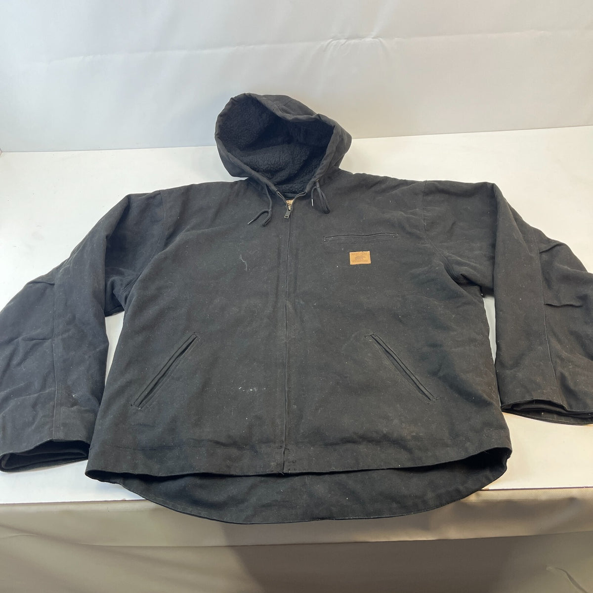 Bear River Premium Heavy Denim Fleece Lined Sherpa Trucker Jacket Black size XL