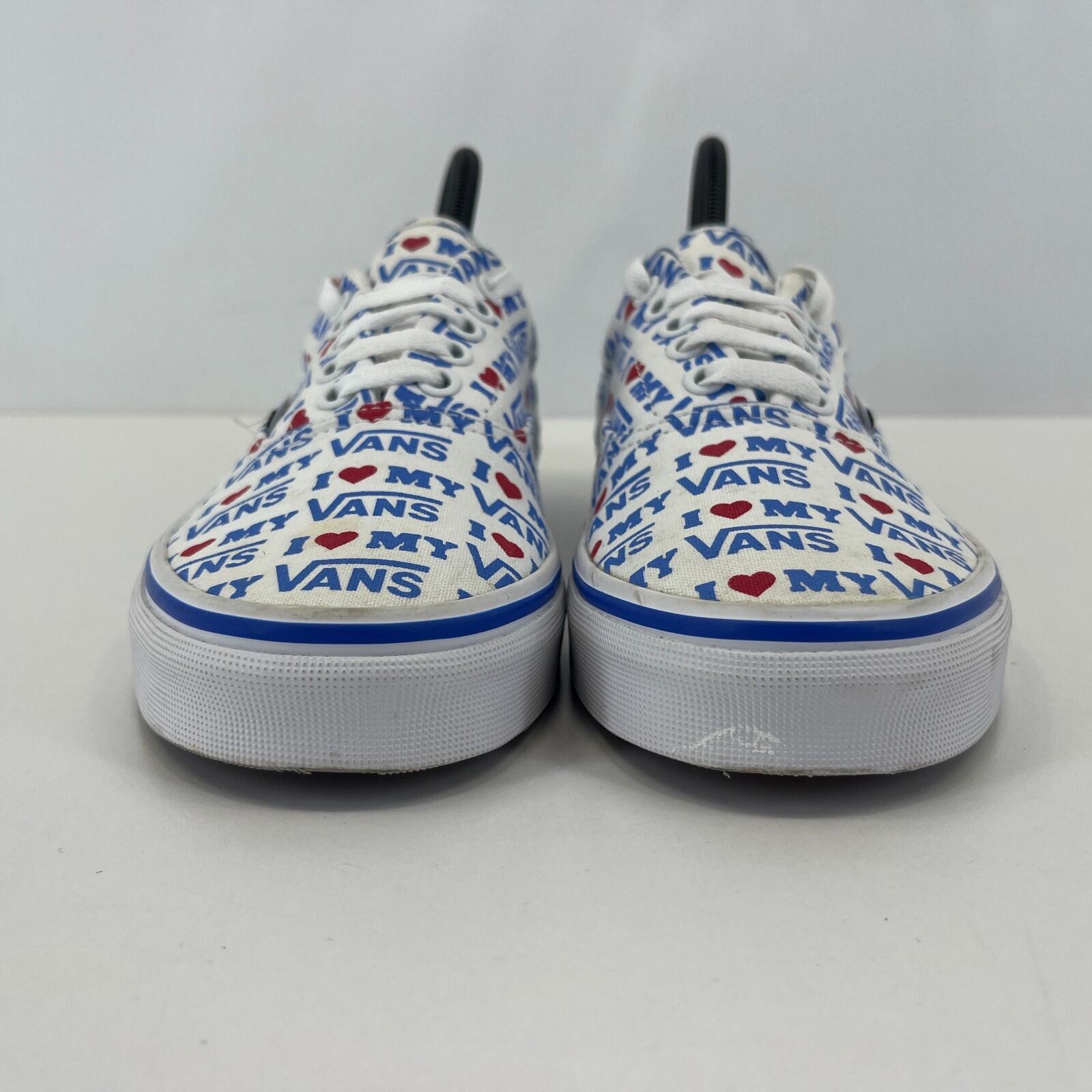 Vans Skate Sk8 Low Shoes White/Blue "I Love My Vans" - UK Size 5.5