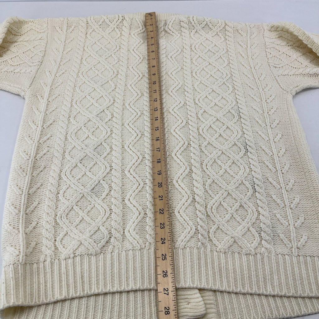 Avant Garde Cream & Floral Pattern Cardigan Cable Knit size XL - See Details
