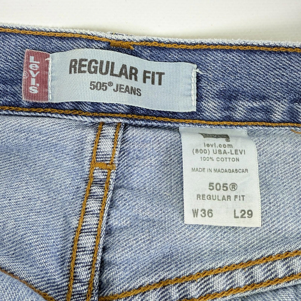 Vintage Levis 505 Jeans Stonewash Straight Blue W36" L29" Red Tab Denim