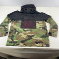 CSBL Mens Hooded Pullover Distressed Look Denim Jacket Black & Camo size S