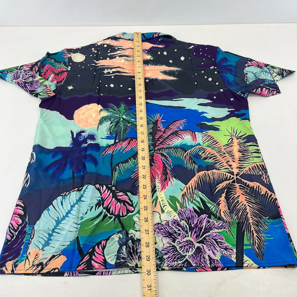 TLDE Gloomy Bear AOP Short Sleeve Shirt Beach Palms Print size M - Sh*te Shirt