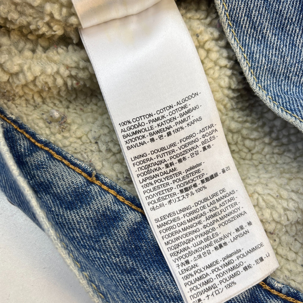 Levi’s Men’s Sherpa Lined Denim Trucker Jacket Blue Jean Coat size Small