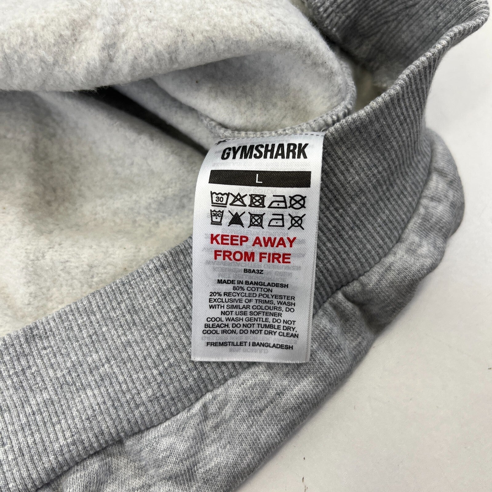 Gymshark Lifting Essentials Grey Pullover Sweatshirt size Large Oversized