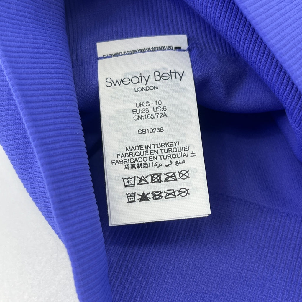 Sweaty Betty Women’s Stamina Soft Touch Voop Bra Aura Blue size S - BNWT