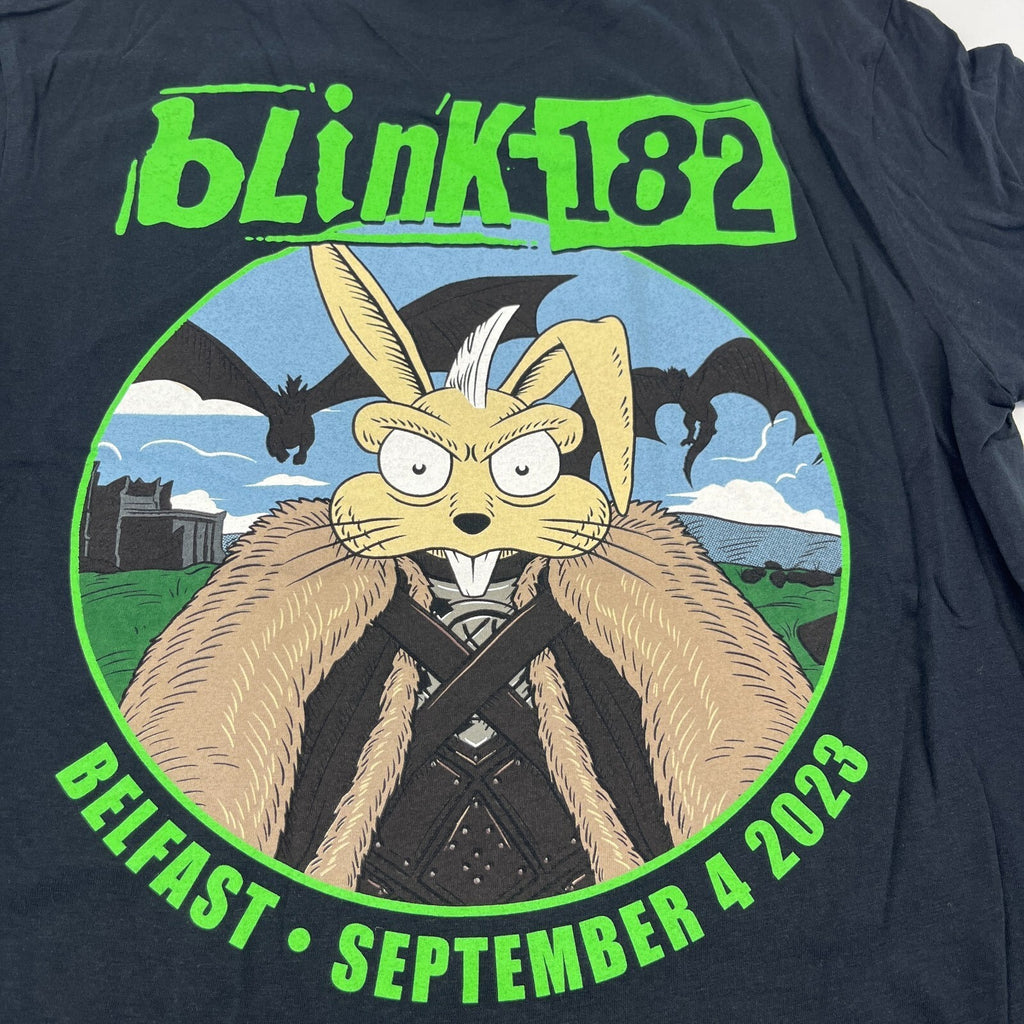 Blink 182 Belfast 2023 Tour T Shirt - Black & Green size Medium - NWOT