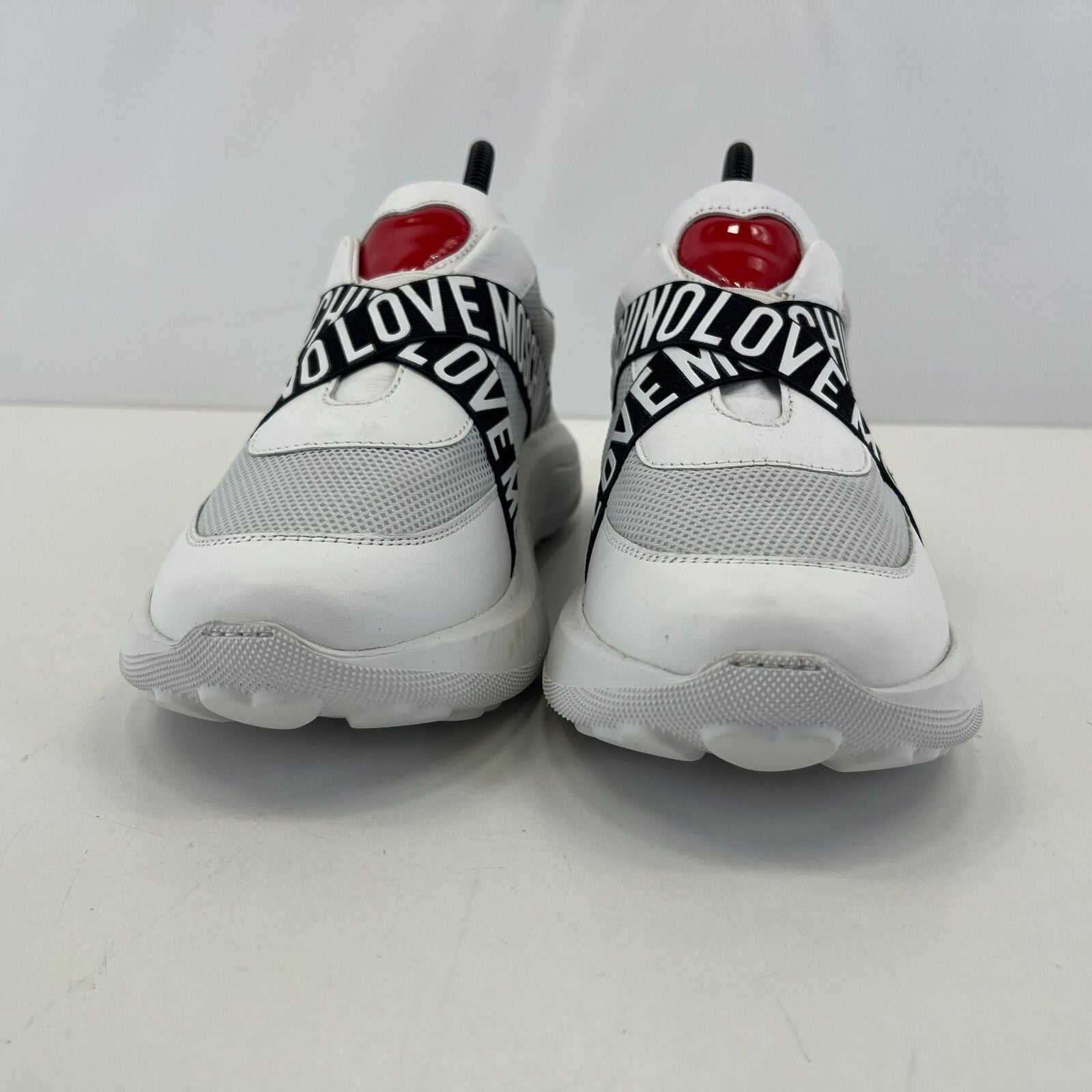 Love Moschino Heart Trainers size UK 5 EU 3 Women Low Top Slip On White Sneakers