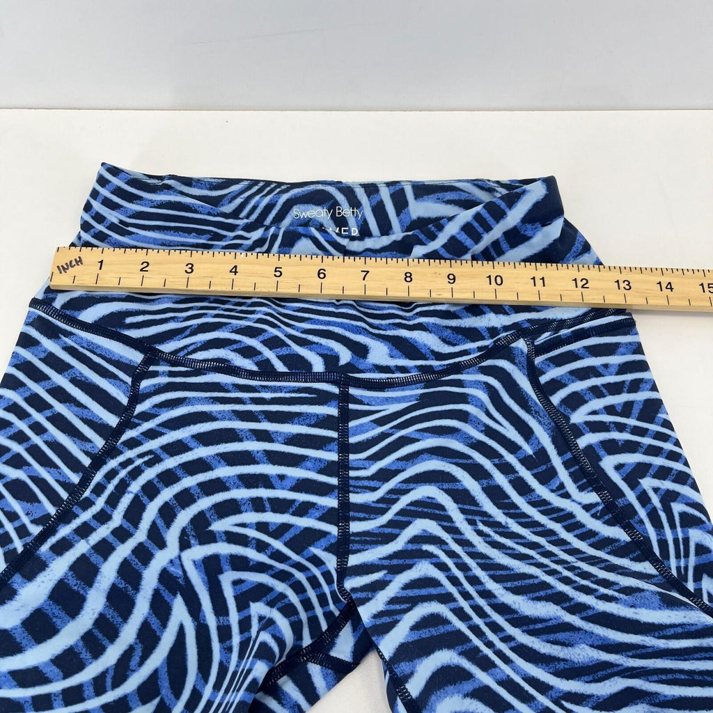 Sweaty Betty Power Gym Leggings in Zebra Print Blue Running Yoga Women's size XS