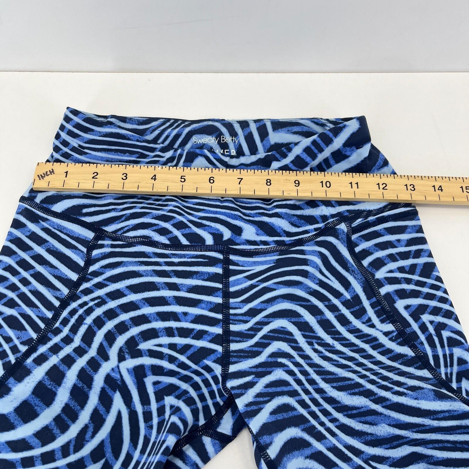 Sweaty Betty Power Gym Leggings in Zebra Print Blue Running Yoga Women's size XS