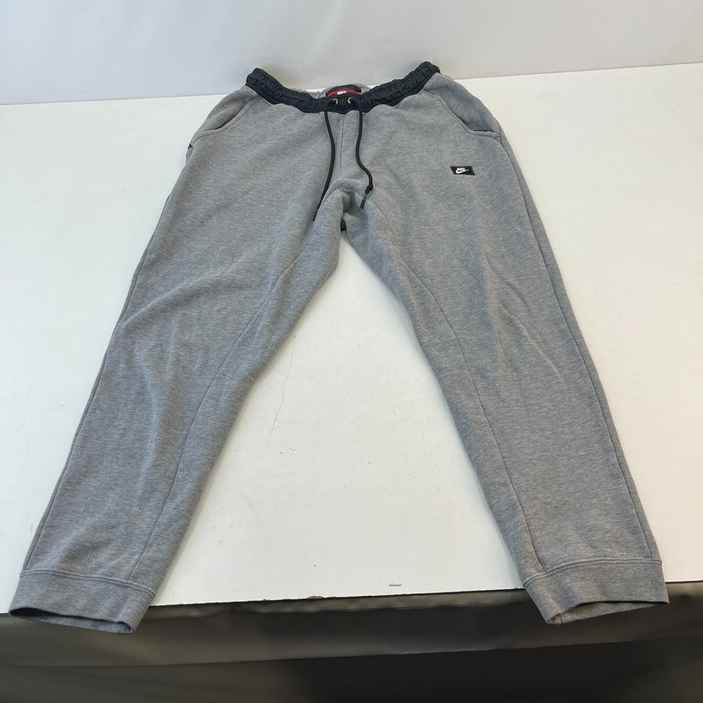 Nike Mens Jogger Trousers size M Grey Activewear Elastic Drawcord Leg L27"