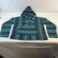 Earthbound Genuine Mexican Baja Hoodie Pullover Hippie Festival Green UK size L