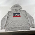 Vintage Levi's Strauss Co Women's Hoodie Grey Spell-Out Sweatshirt size Large