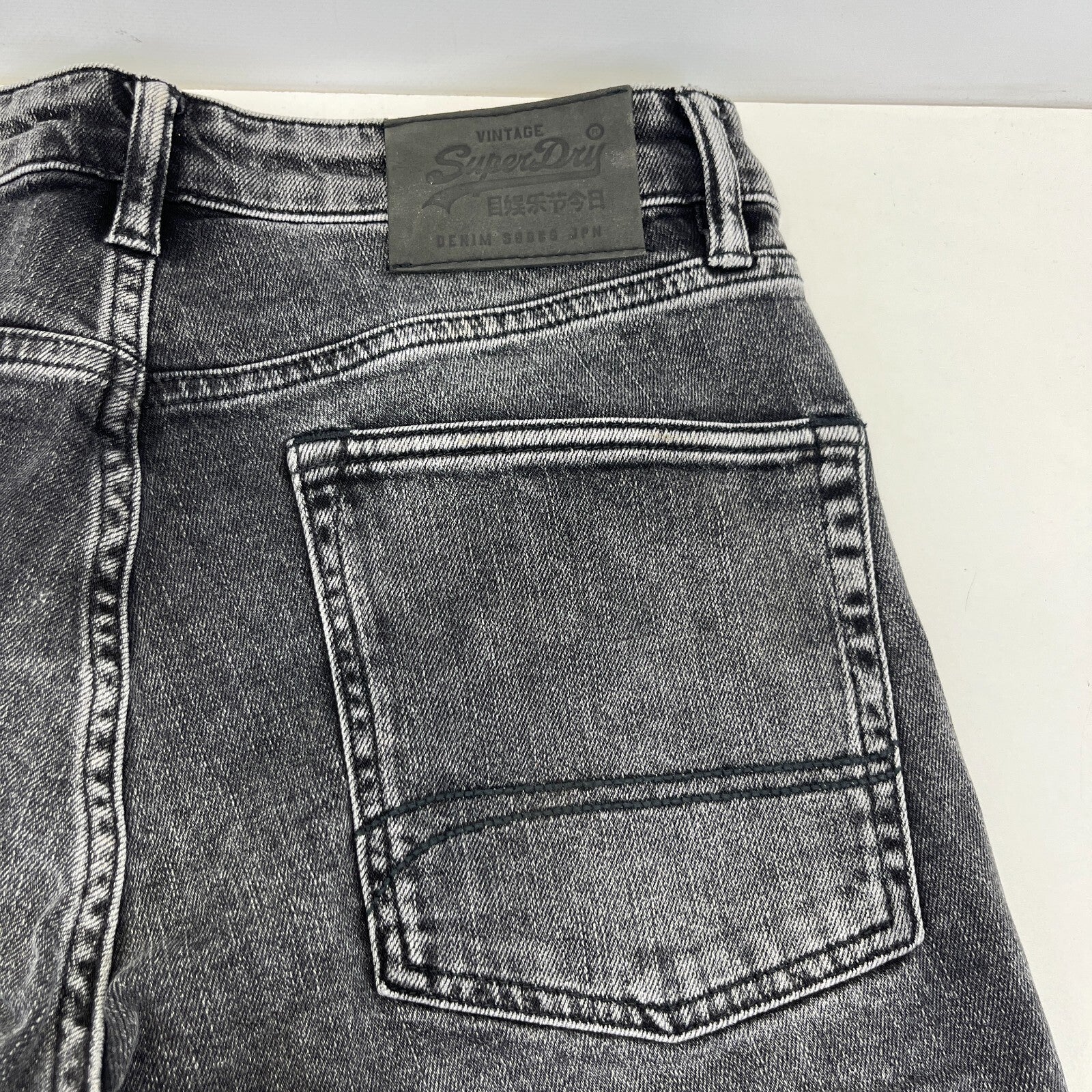 Mens SuperDry 04 Daman Straight Stretch Black Jeans W31" L31"