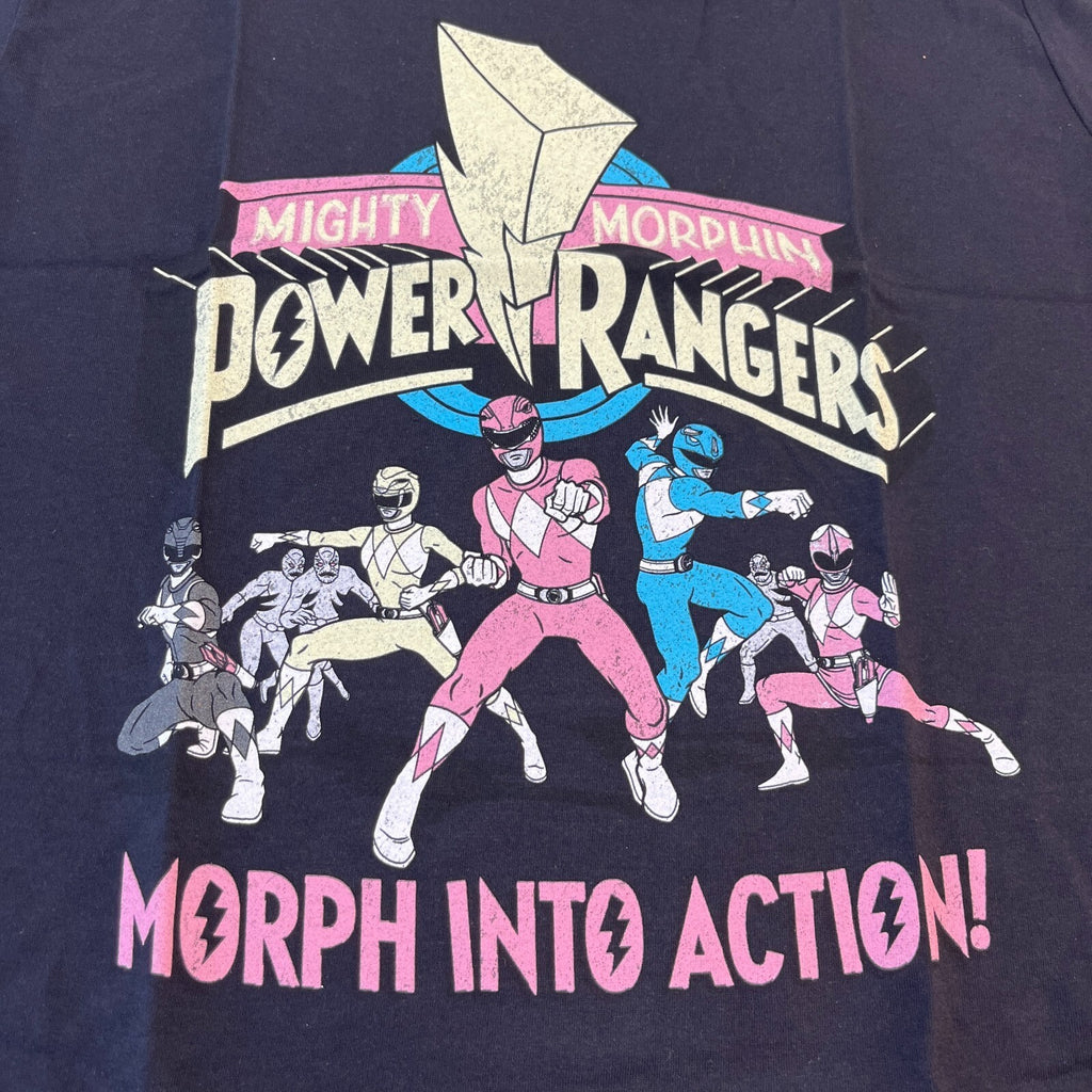 Power Rangers Logo Morph Into Action Women's/Unisex T-Shirt Mighty Morphin - M