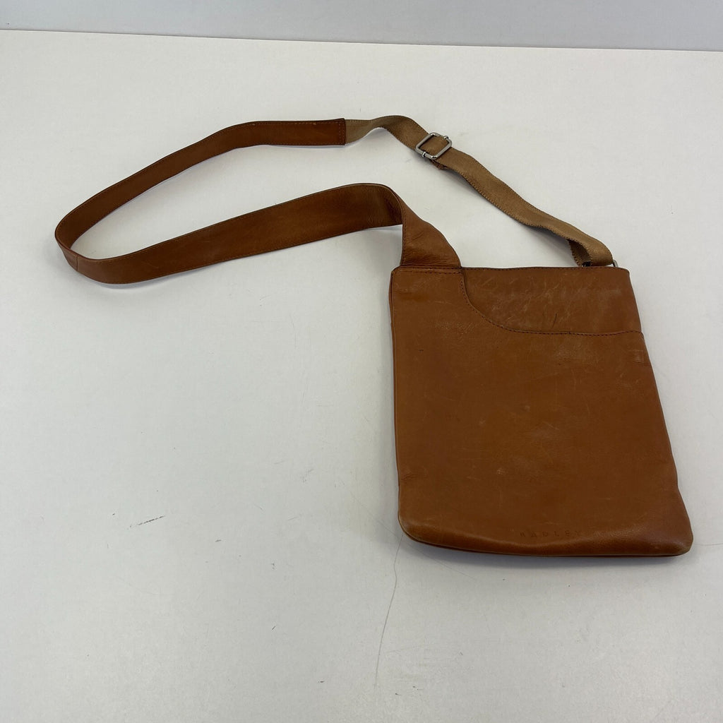 Vintage Radley Large Pocket Across Body Handbag Tan Brown Leather