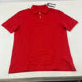 M&S Mens Red Short Sleeve 100% Cotton Polo Shirt Top size Medium Regular Fit