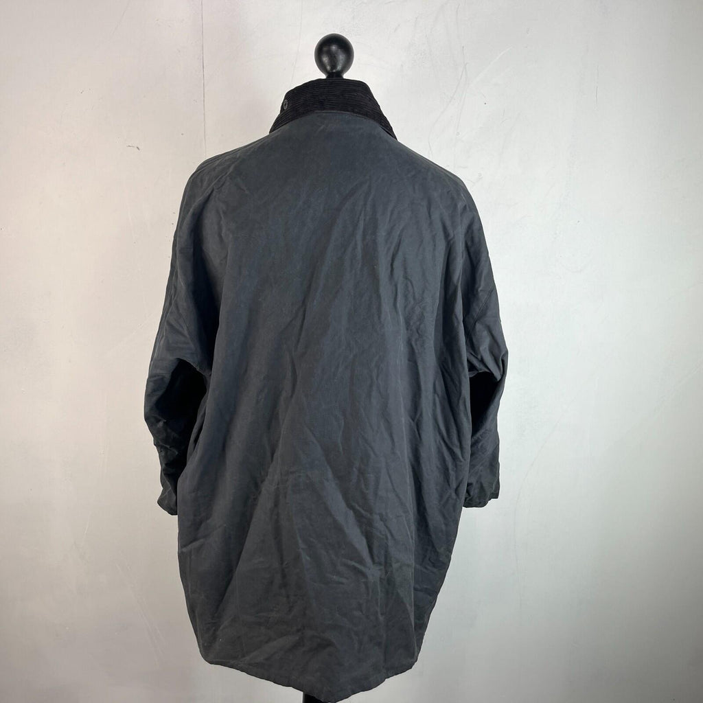 Mc Orvis Wax Jacket Mens size M Black Waxed Coat Made in the UK