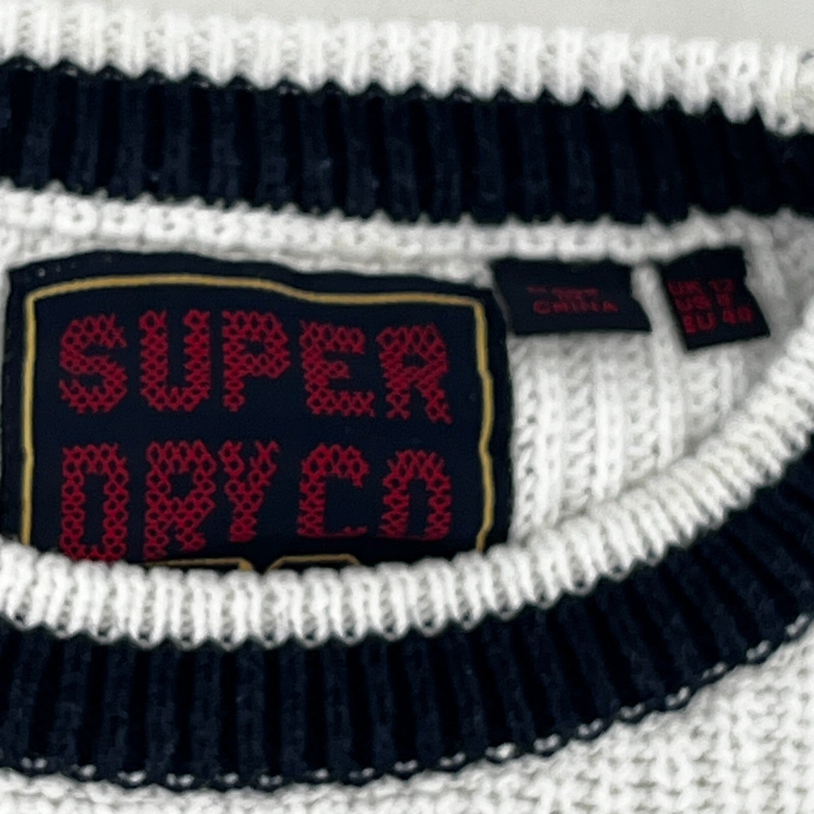 Superdry Women's  Chunky Cable Knit Jumper White & Black size 12